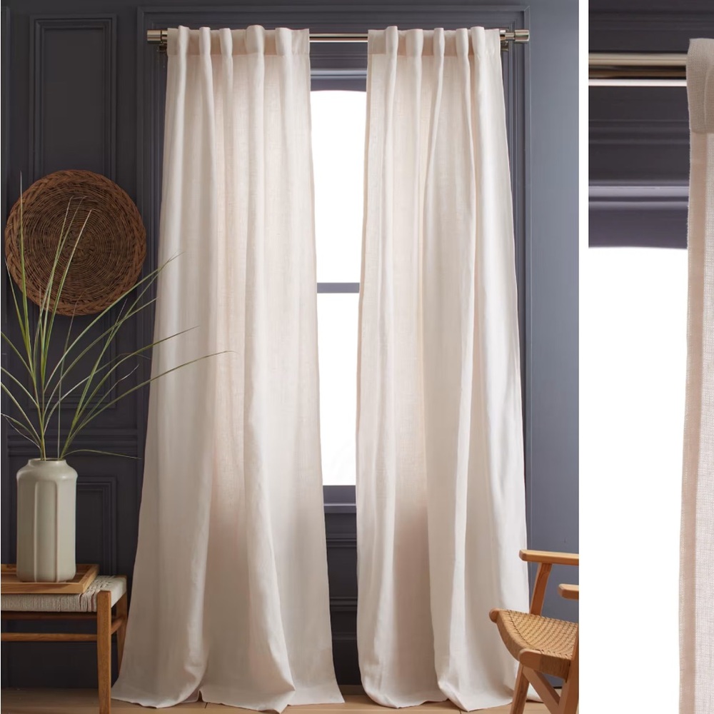 NWOT QUINCE Set Of 2 48x96 European Linen Curtains Flax (“sand” I believe).